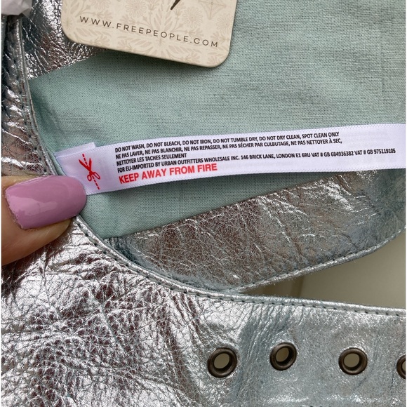 Free People Rebel Leather Harness, Color Stardust, M $98.00 NWT - Picture 7 of 11